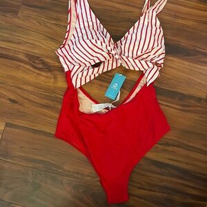 Classic red bathing suit